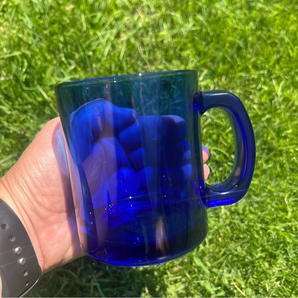 Vintage Cobalt Blue Glass Mug Set Marked BL - Picture 13 of 13